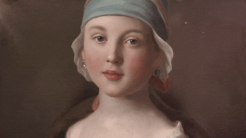 Portrait of a Russian Girl in a blue dress